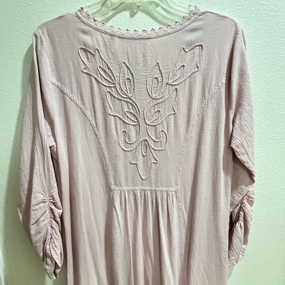 SOFT SURROUNDINGS Genevieve pink lilac asymmetrical hem dress lace crochet MED - Picture 10 of 12